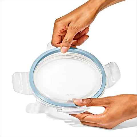Smart Seal 4-Cup Glass Round Container - Arctic Blue