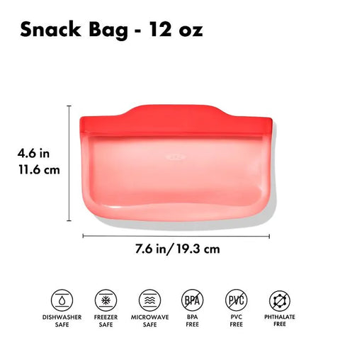Silicone Reusable Bag - Snack Bag (12 oz) - Watermelon