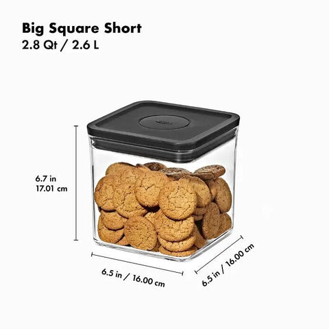 POP Container - Big Square Short (2.8 Qt/2.6 L) - Matte Black