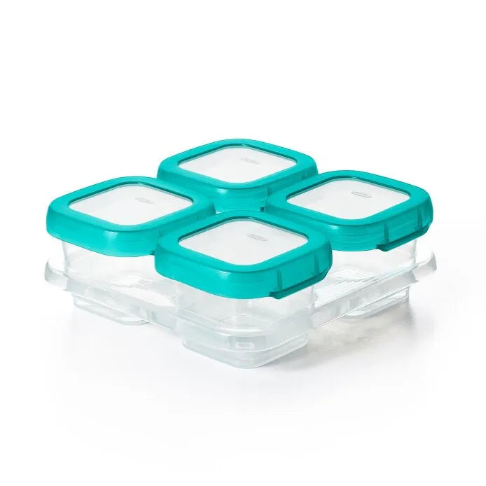 4 oz Baby Blocks™ Plastic Freezer Storage Containers - Teal