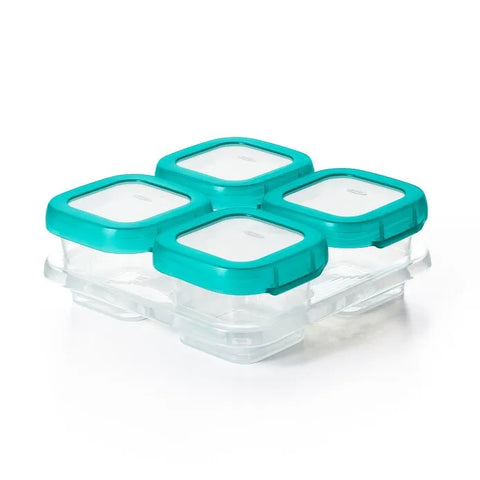 4 oz Baby Blocks™ Plastic Freezer Storage Containers - Teal