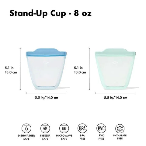 Tot Silicone Reusable Bag - 2-Piece Stand-Up Cup Set