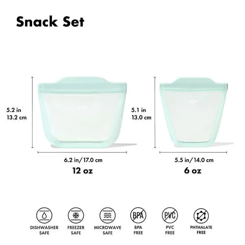 Tot Silicone Reusable Bags – 2 Piece Mixed Snack Set