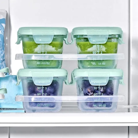 Glass Baby Blocks Food Storage Containers (4 oz) - Opal