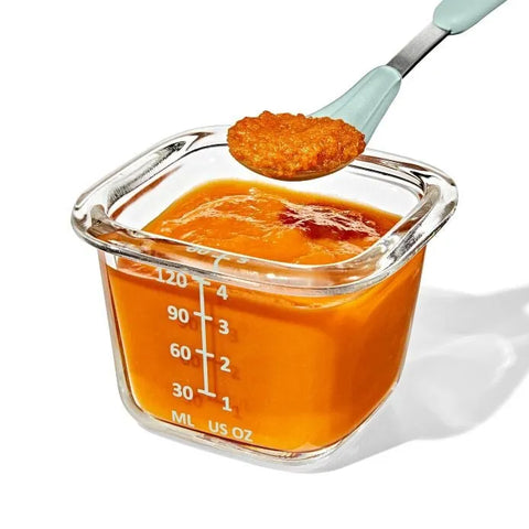 Glass Baby Blocks Food Storage Containers (4 oz) - Opal
