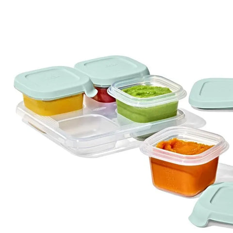 Silicone Baby Blocks Food Storage Containers (4 oz) - Opal