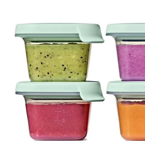 Silicone Baby Blocks Food Storage Containers (4 oz) - Opal